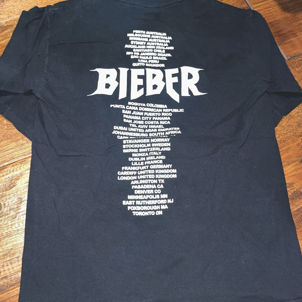justin bieber tour long sleeve tee
